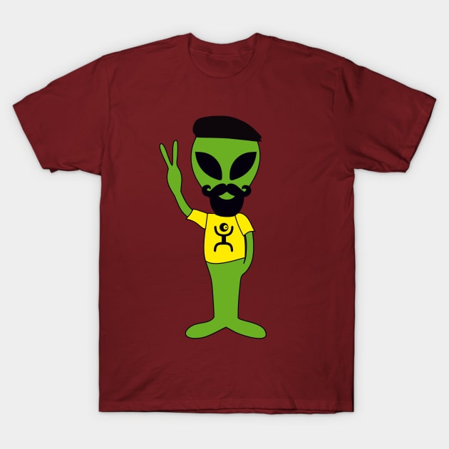 Peace Alien - Hipster Lives In France T-Shirt by EDDArt